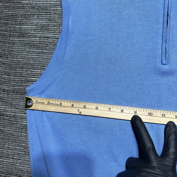 Peter Millar Vest Men's Large Blue Full Zip Vintage Silk Cashmere - Picture 8 of 12